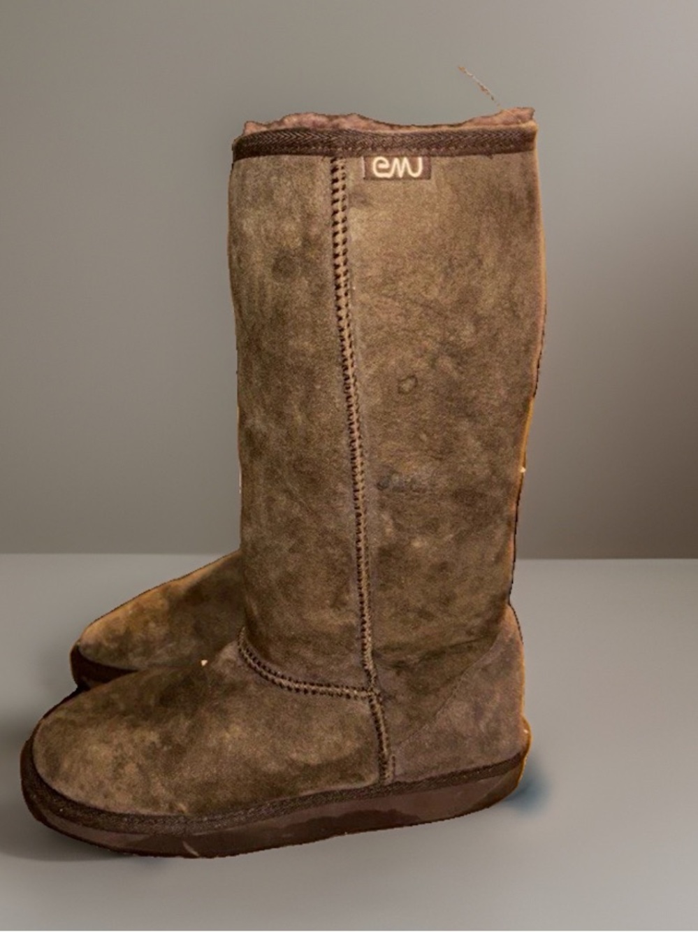 Emu Australia Women's Tall Sheepskin Brown Boots, Women’s Size 8